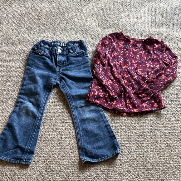 GAP Other - GAP Kids Blue Denim Jeans with Floral Shirt